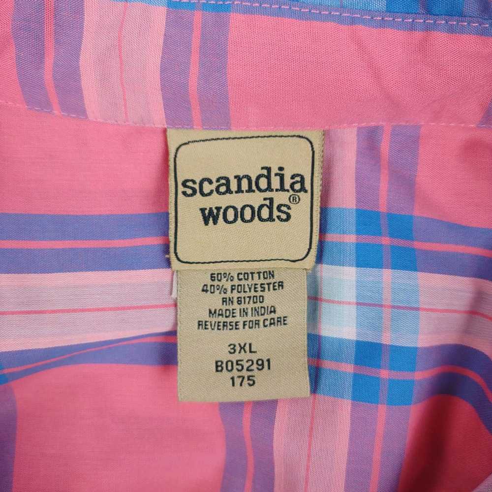 Vintage SCANDIA WOODS Men's 3XL Pink Plaid Button… - image 2