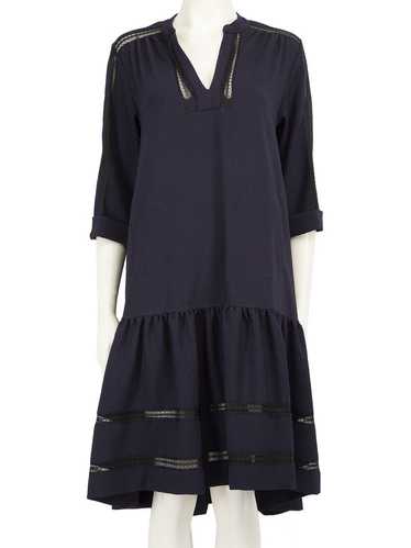 Me+Em Navy Ruffle Trimmed Midi Dress - image 1