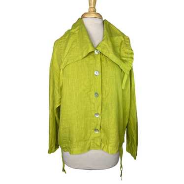 Bryn Walker BRYN WALKER Chartreuse Green Linen Sh… - image 1