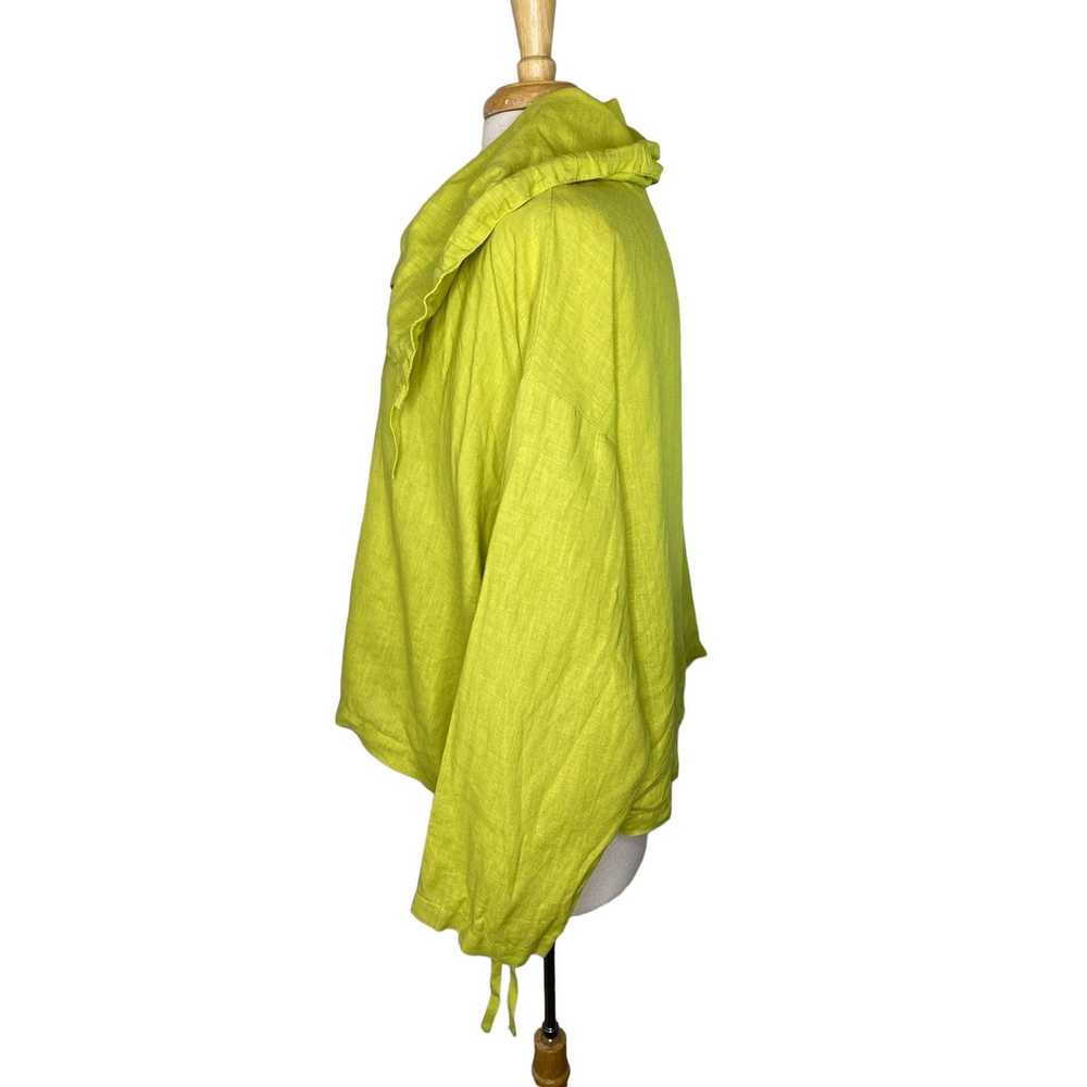 Bryn Walker BRYN WALKER Chartreuse Green Linen Sh… - image 2