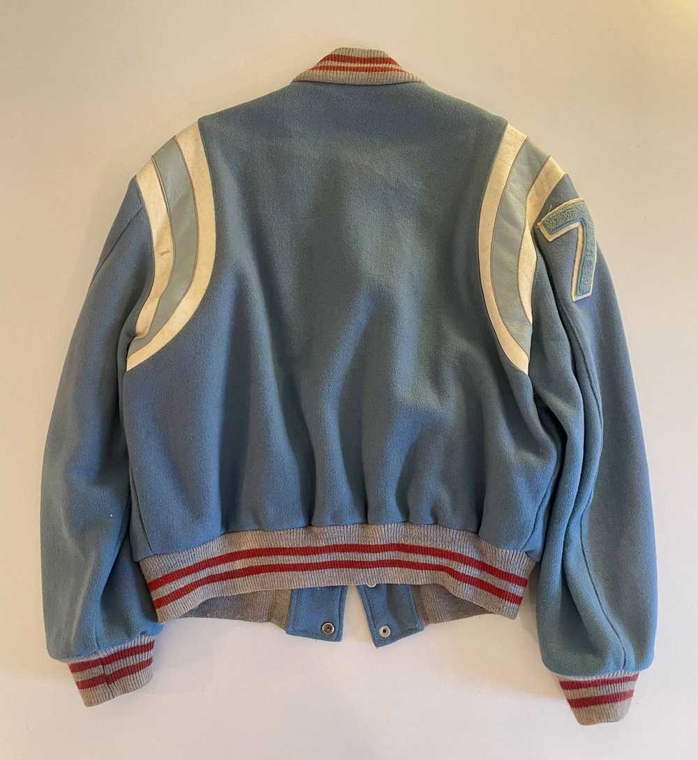 Vintage Light Baby Blue Varsity Letterman Chenill… - image 3