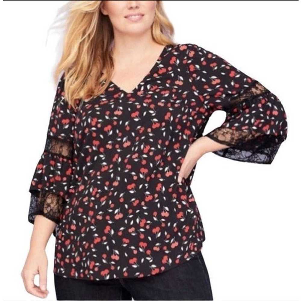 Other Lane Bryant Womens Blouse Sz 14 16 Cherry P… - image 1