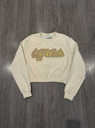 Off-White Off White Cropped Chenille Crewneck Swea