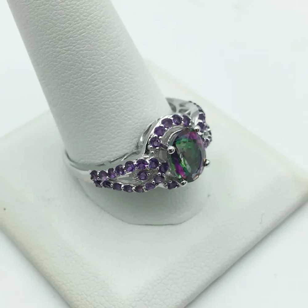 Sterling Silver Mystic Topaz and Amethyst Ring - image 3