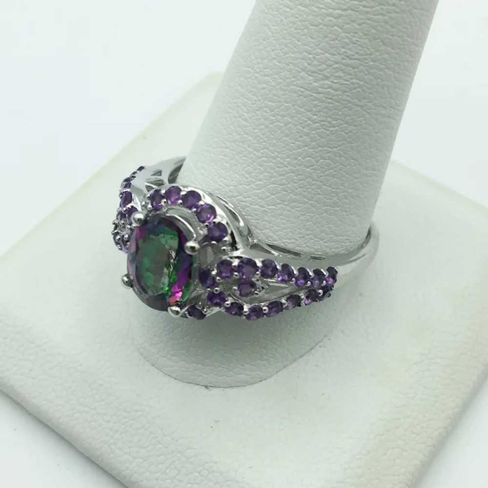 Sterling Silver Mystic Topaz and Amethyst Ring - image 4