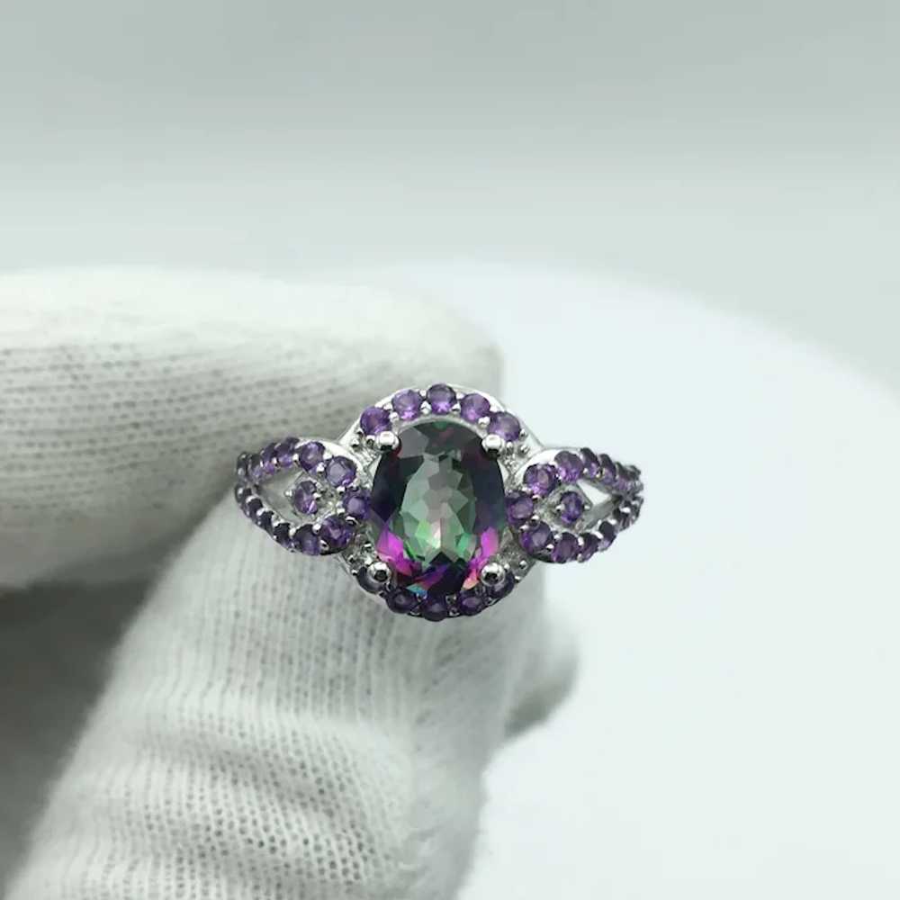 Sterling Silver Mystic Topaz and Amethyst Ring - image 6