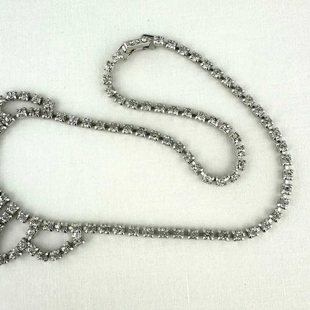 Weiss Co Vintage Swag Rhinestone Choker Necklace - image 4