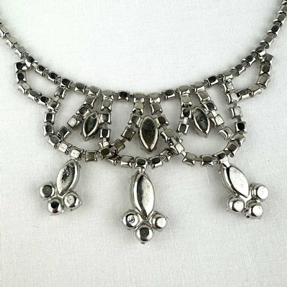 Weiss Co Vintage Swag Rhinestone Choker Necklace - image 7