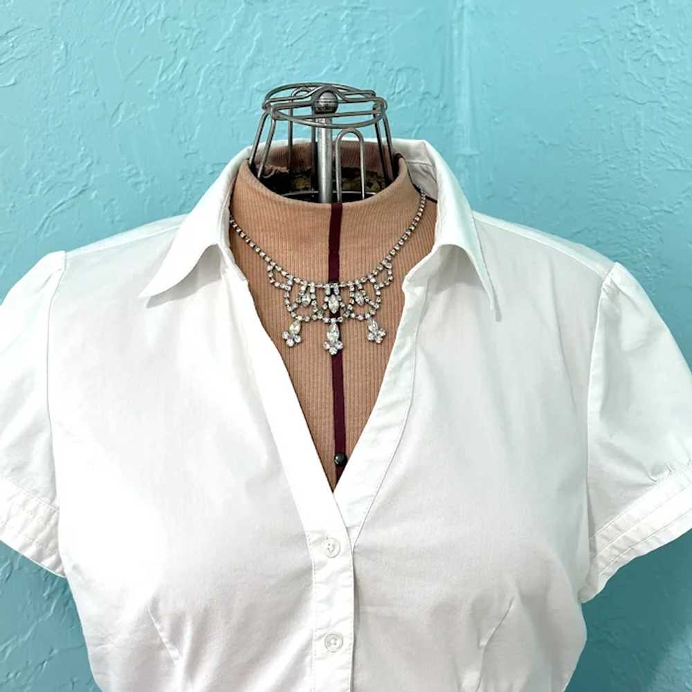 Weiss Co Vintage Swag Rhinestone Choker Necklace - image 9