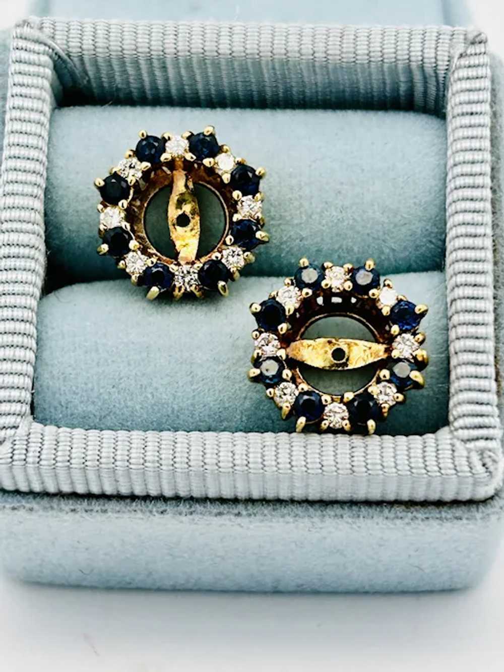 Vintage Estate Sapphire & Diamond Earring Jackets… - image 10