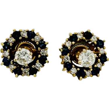 Vintage Estate Sapphire & Diamond Earring Jackets… - image 1