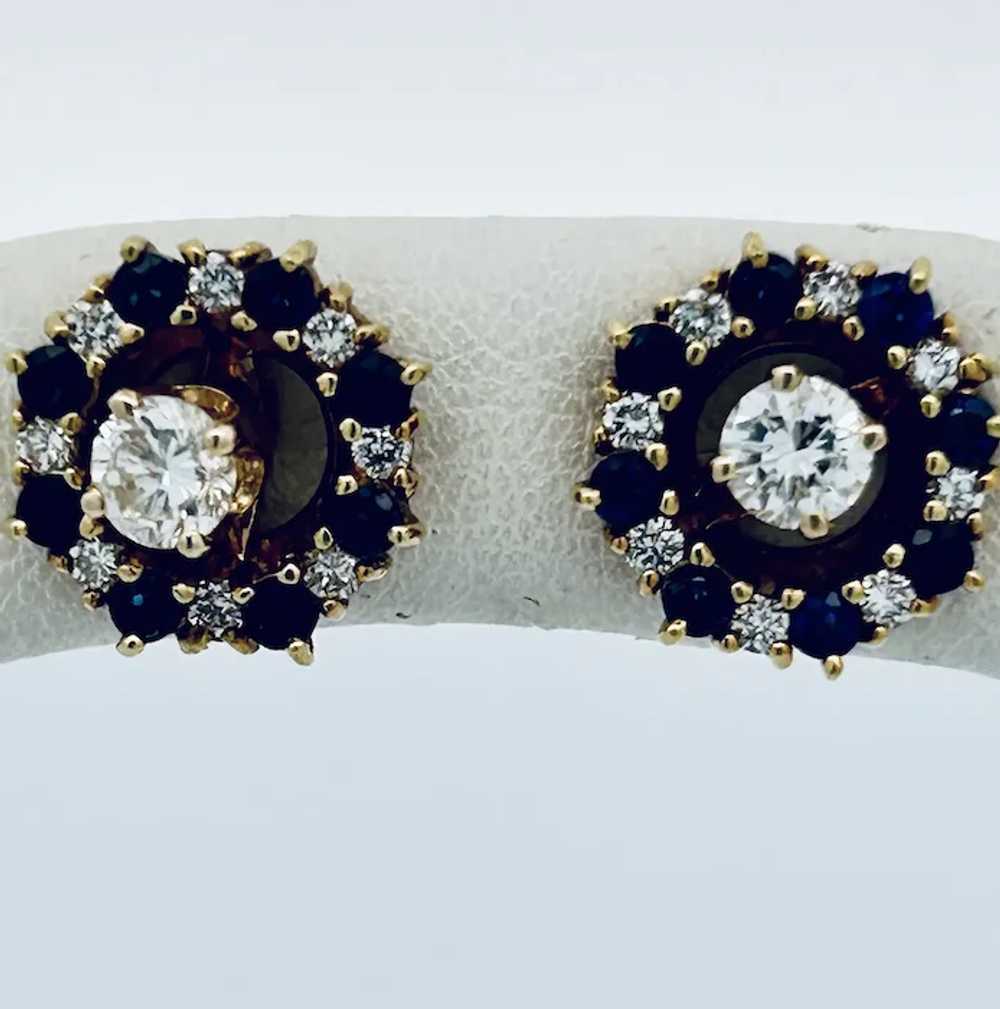 Vintage Estate Sapphire & Diamond Earring Jackets… - image 2