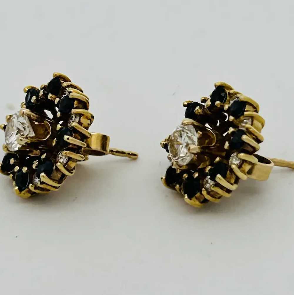 Vintage Estate Sapphire & Diamond Earring Jackets… - image 3