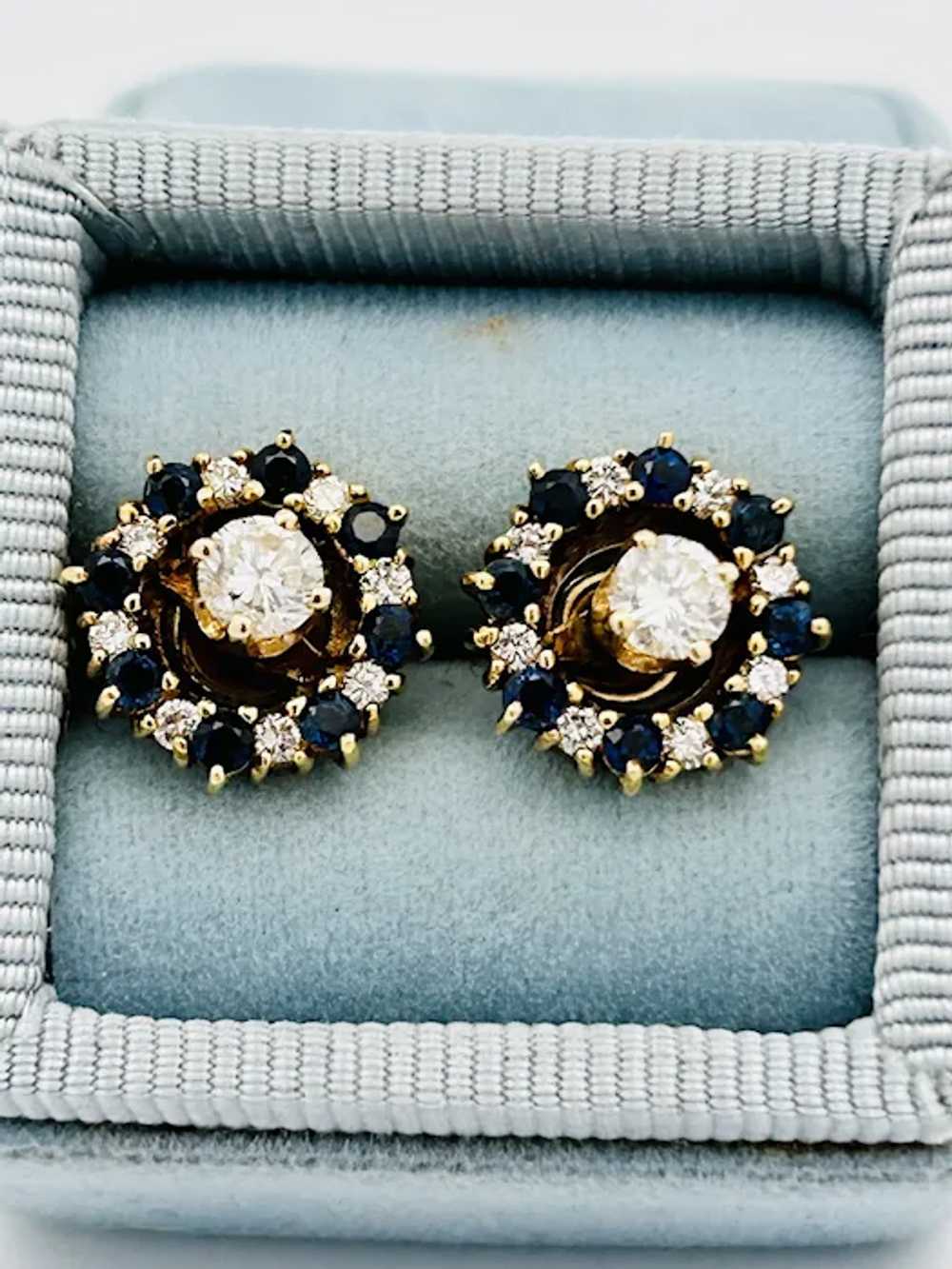 Vintage Estate Sapphire & Diamond Earring Jackets… - image 4