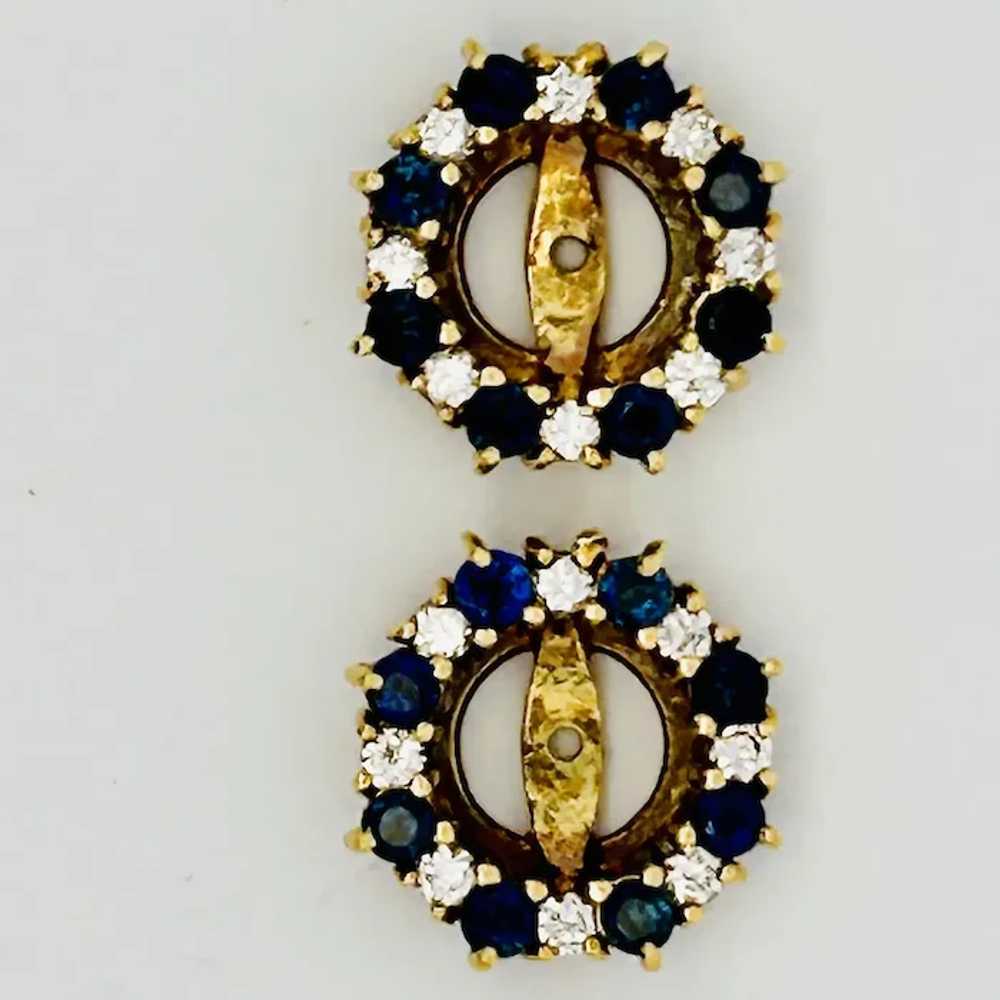 Vintage Estate Sapphire & Diamond Earring Jackets… - image 6