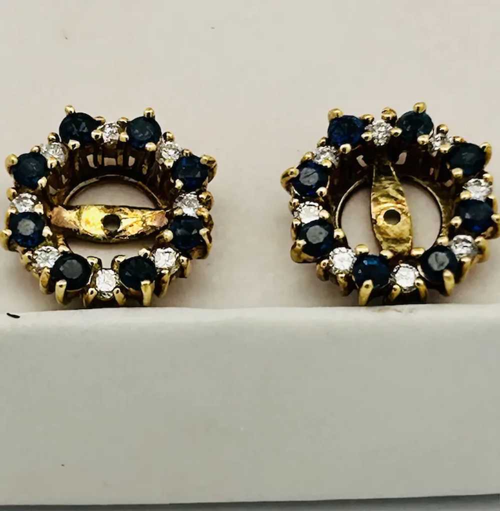 Vintage Estate Sapphire & Diamond Earring Jackets… - image 7