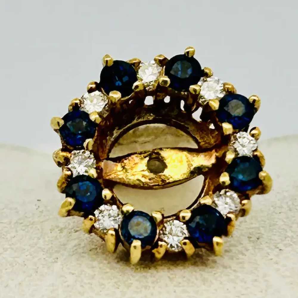 Vintage Estate Sapphire & Diamond Earring Jackets… - image 8