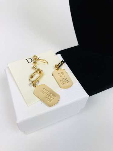 Dior Dior dog tag earrings - image 1