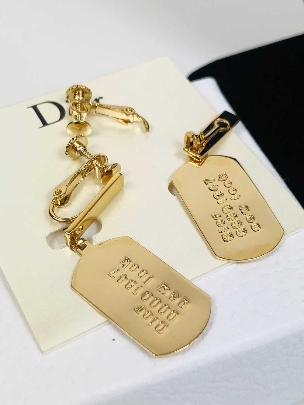 Dior Dior dog tag earrings - image 2