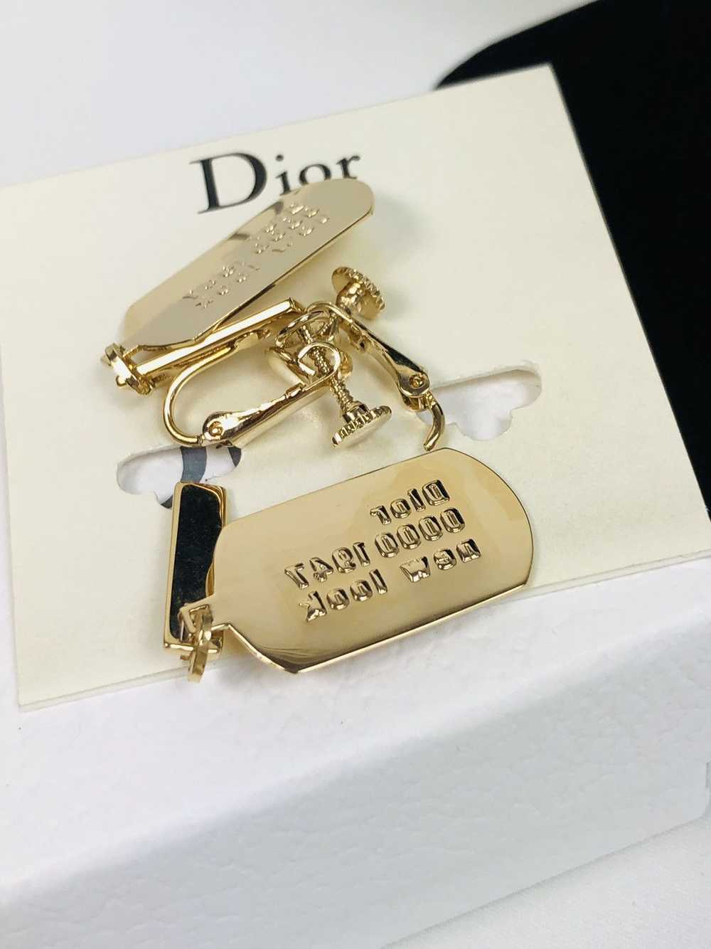 Dior Dior dog tag earrings - image 4