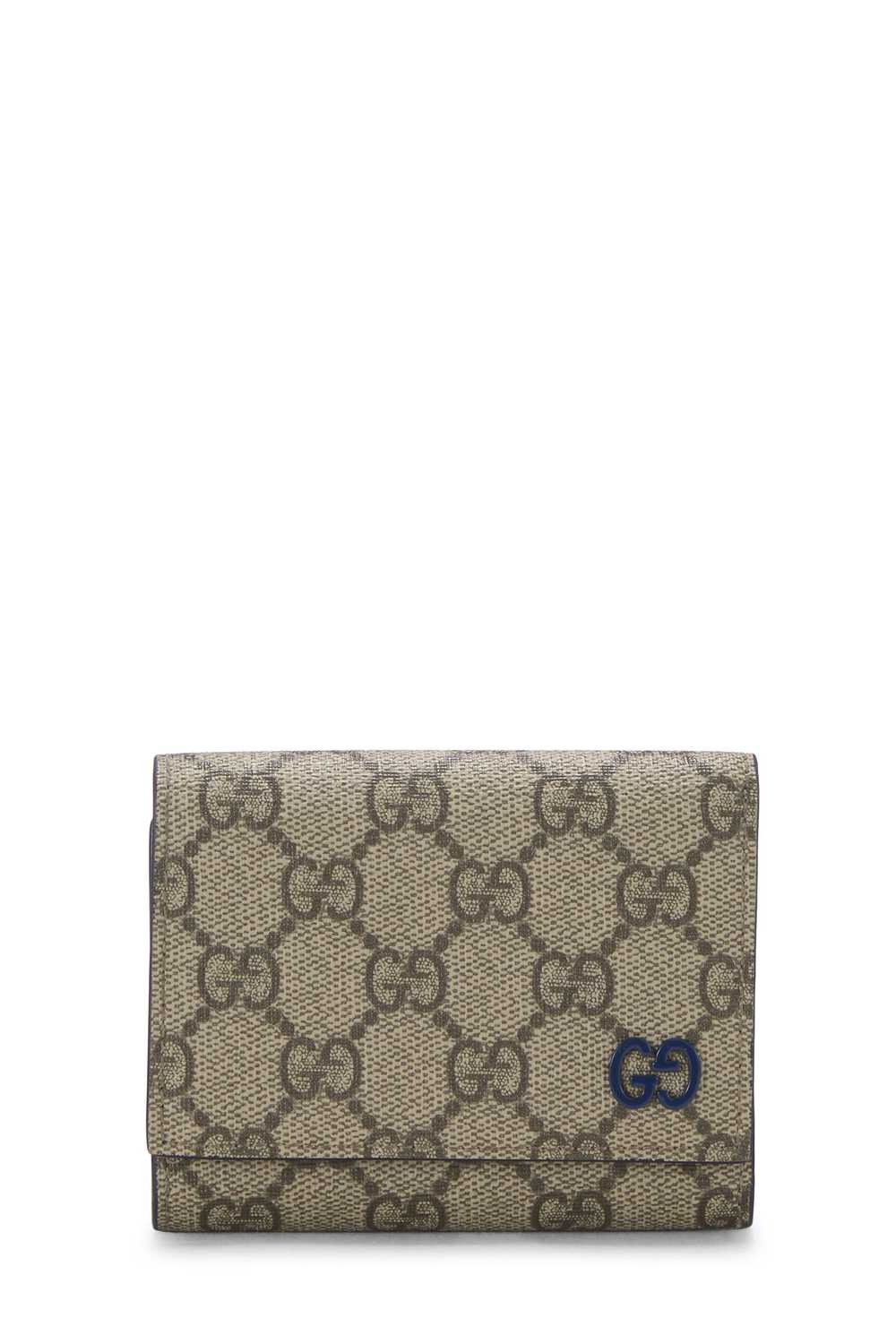 Navy Original GG Supreme Canvas Compact Wallet - image 1