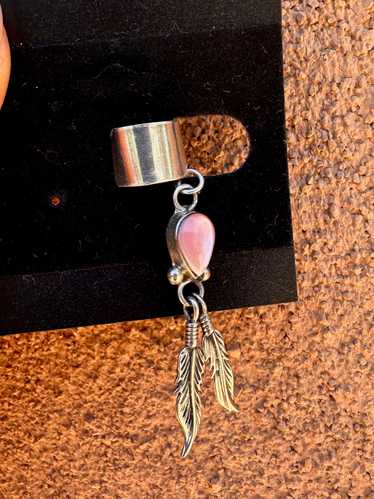 Rose Quartz and Sterling Silver Ear Cuff - image 1