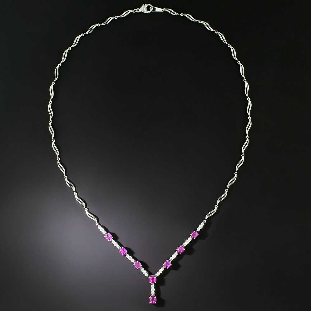 Estate Star Ruby and Diamond Necklace - image 1