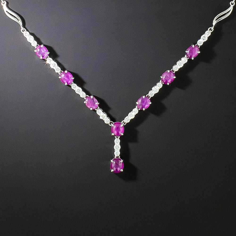 Estate Star Ruby and Diamond Necklace - image 2