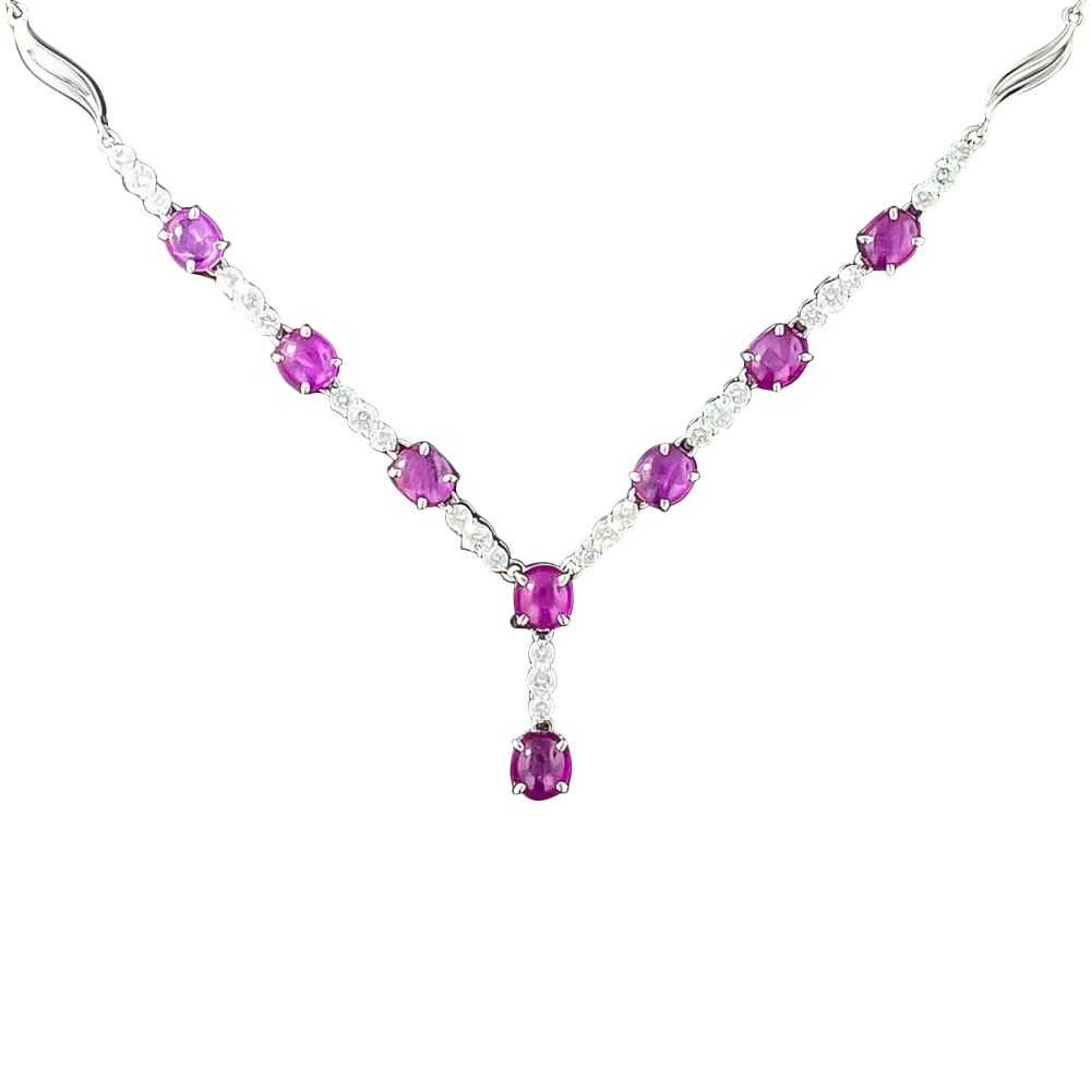 Estate Star Ruby and Diamond Necklace - image 3