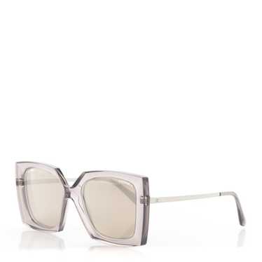 CHANEL 18K White Gold Mirror Square Sunglasses 60… - image 1