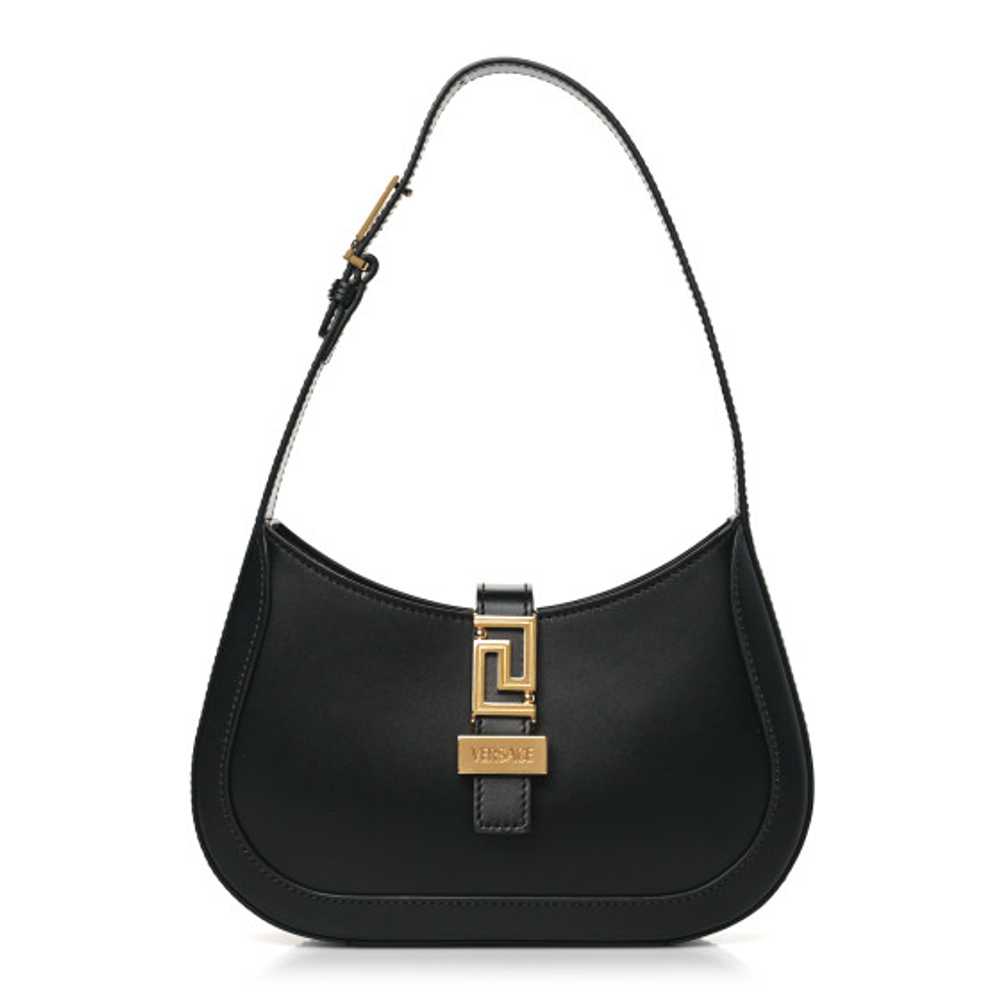 VERSACE Calfskin Small Greca Goddess Hobo Black - image 1