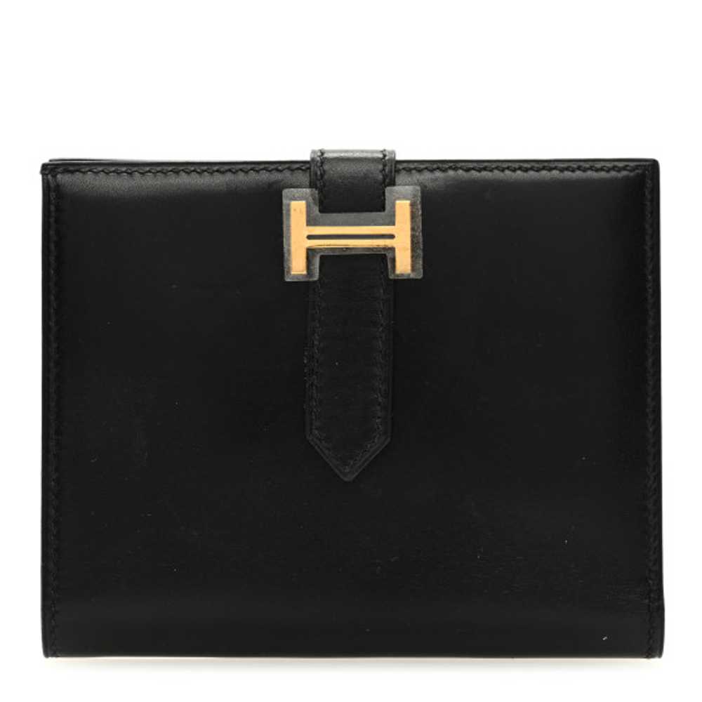 HERMES Box Bearn Compact Wallet Black - image 1