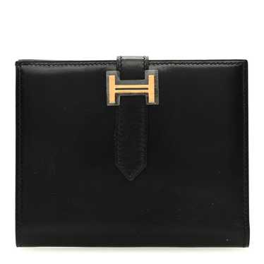 HERMES Box Bearn Compact Wallet Black - image 1