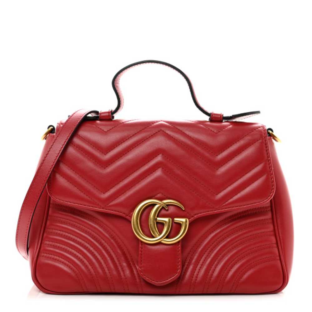 GUCCI Calfskin Matelasse Small GG Marmont Top Han… - image 1