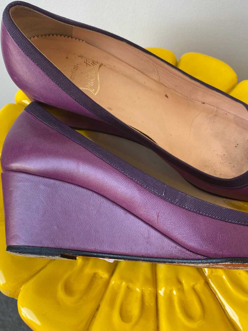 Christian Louboutin Purple Wedges - image 4