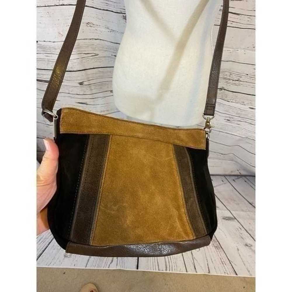 Tiangello Black, Brown and Tan Suede Purse - image 8