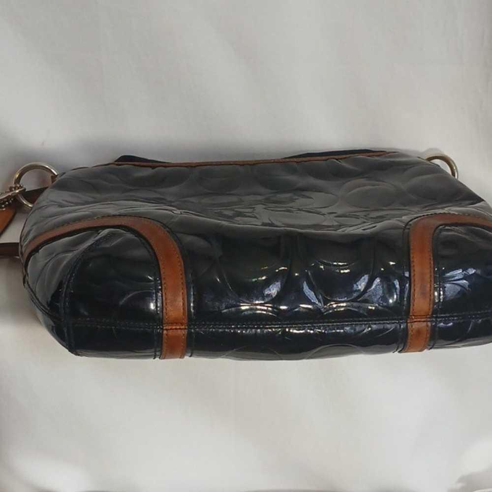 Coach Peyton Shoulder Purse Black Patent Leather … - image 6