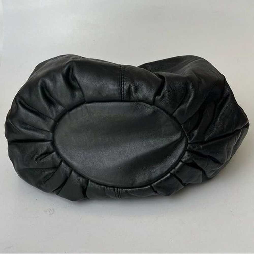 Dawli Vintage Black Leather Bag Slouchy Bucket Go… - image 7