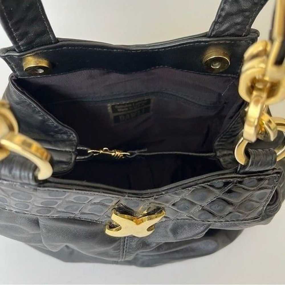 Dawli Vintage Black Leather Bag Slouchy Bucket Go… - image 9