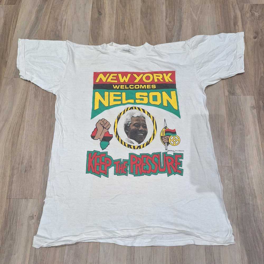 Designer 90s Nelson Mandela Tee - Keep The Pressu… - image 1