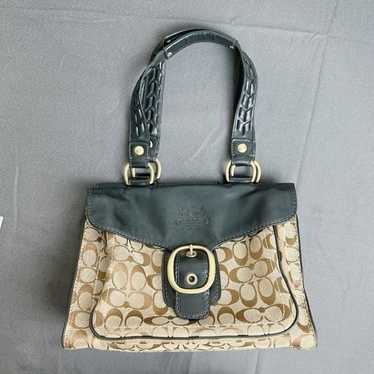 Coach vintage bleeker Khaki Coal signature motocyc