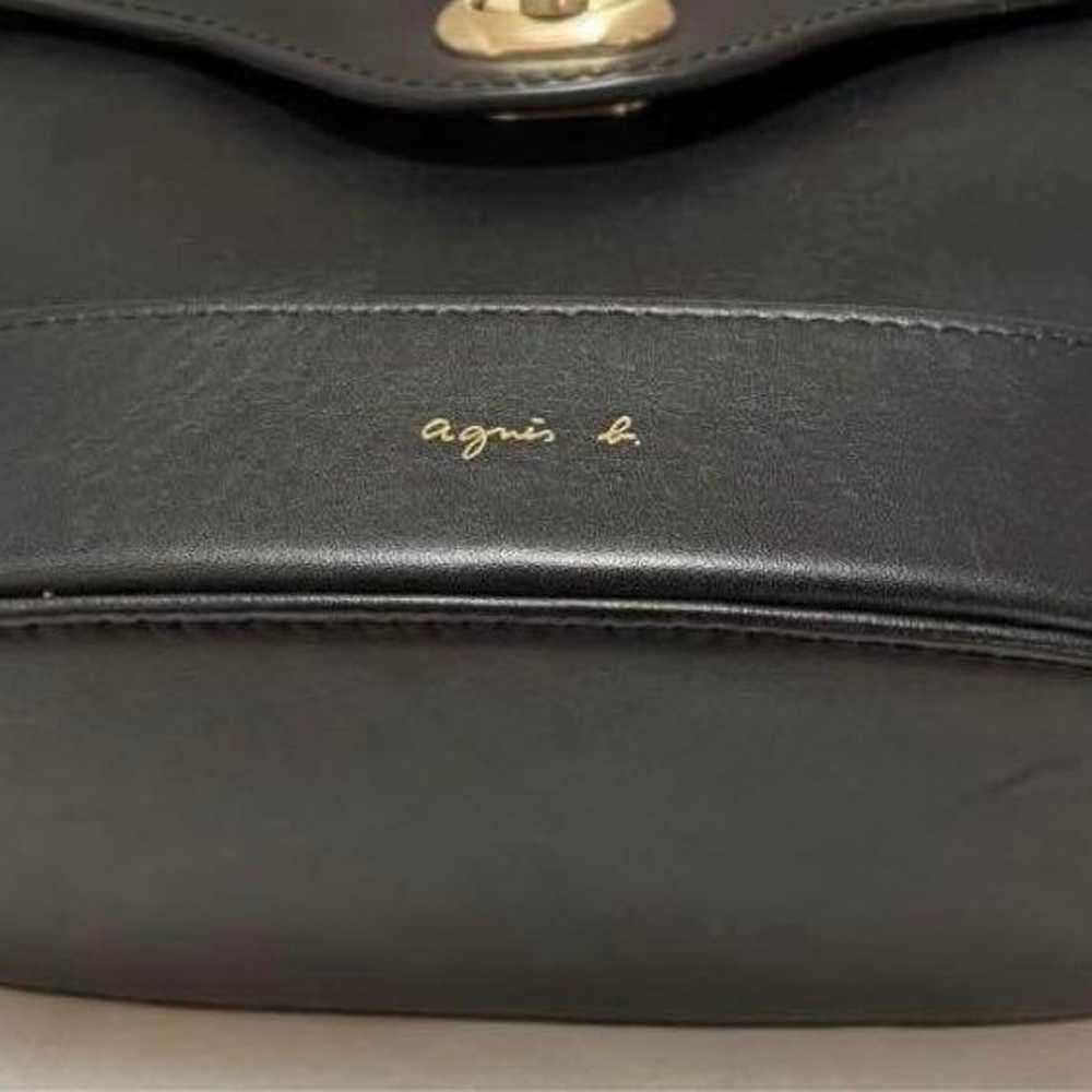 【Great Condition】Agnes B Shoulder Bag Cow Leather… - image 12