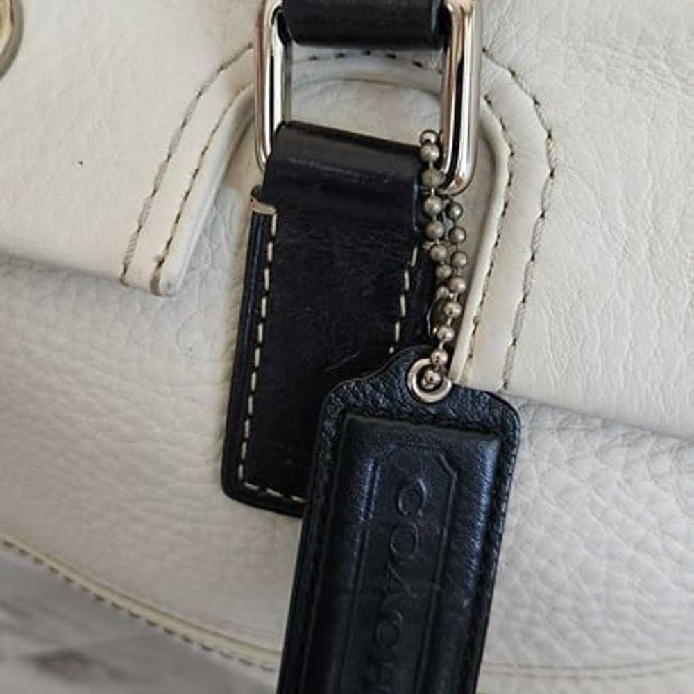 Like New Coach Hamilton White Pebbled Leather Sat… - image 9