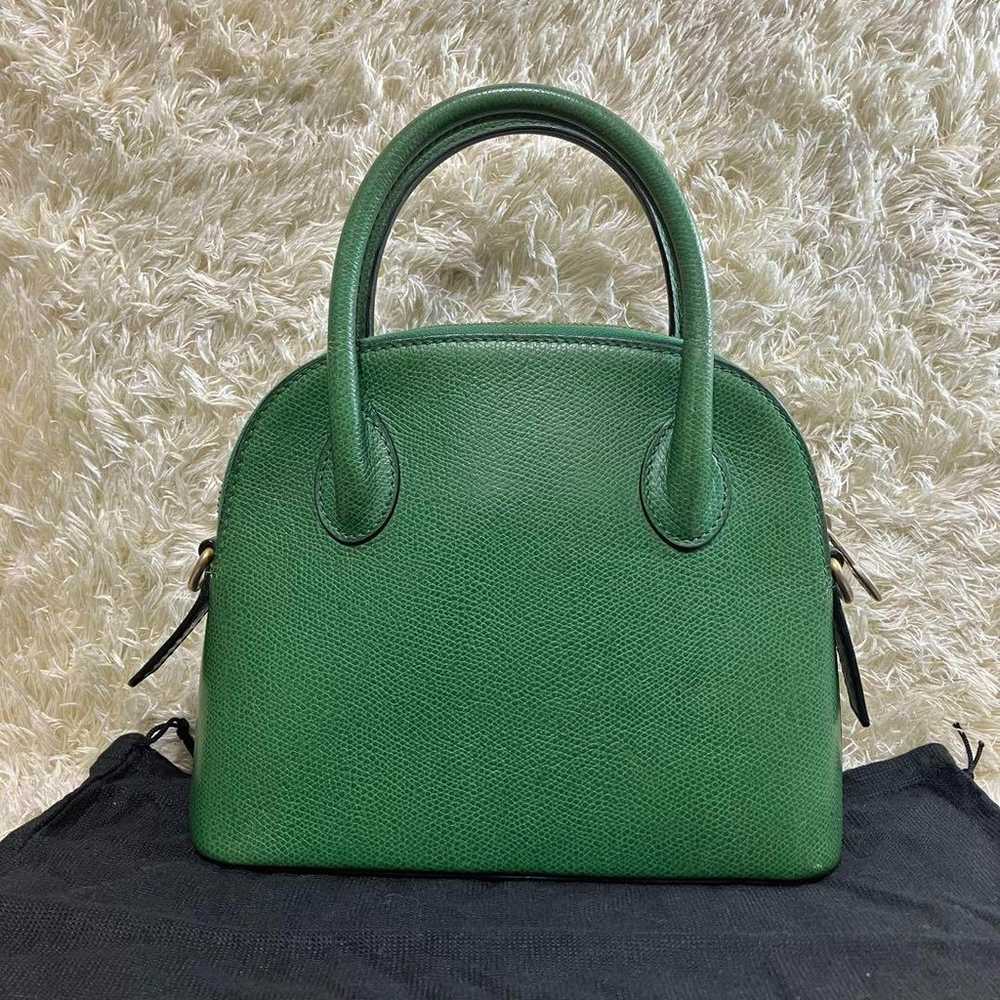 【Rare】Celine 90s Handbag 2 Way Green Leather Shou… - image 2