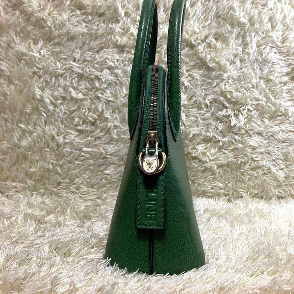 【Rare】Celine 90s Handbag 2 Way Green Leather Shou… - image 3