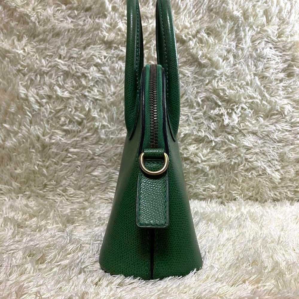 【Rare】Celine 90s Handbag 2 Way Green Leather Shou… - image 4