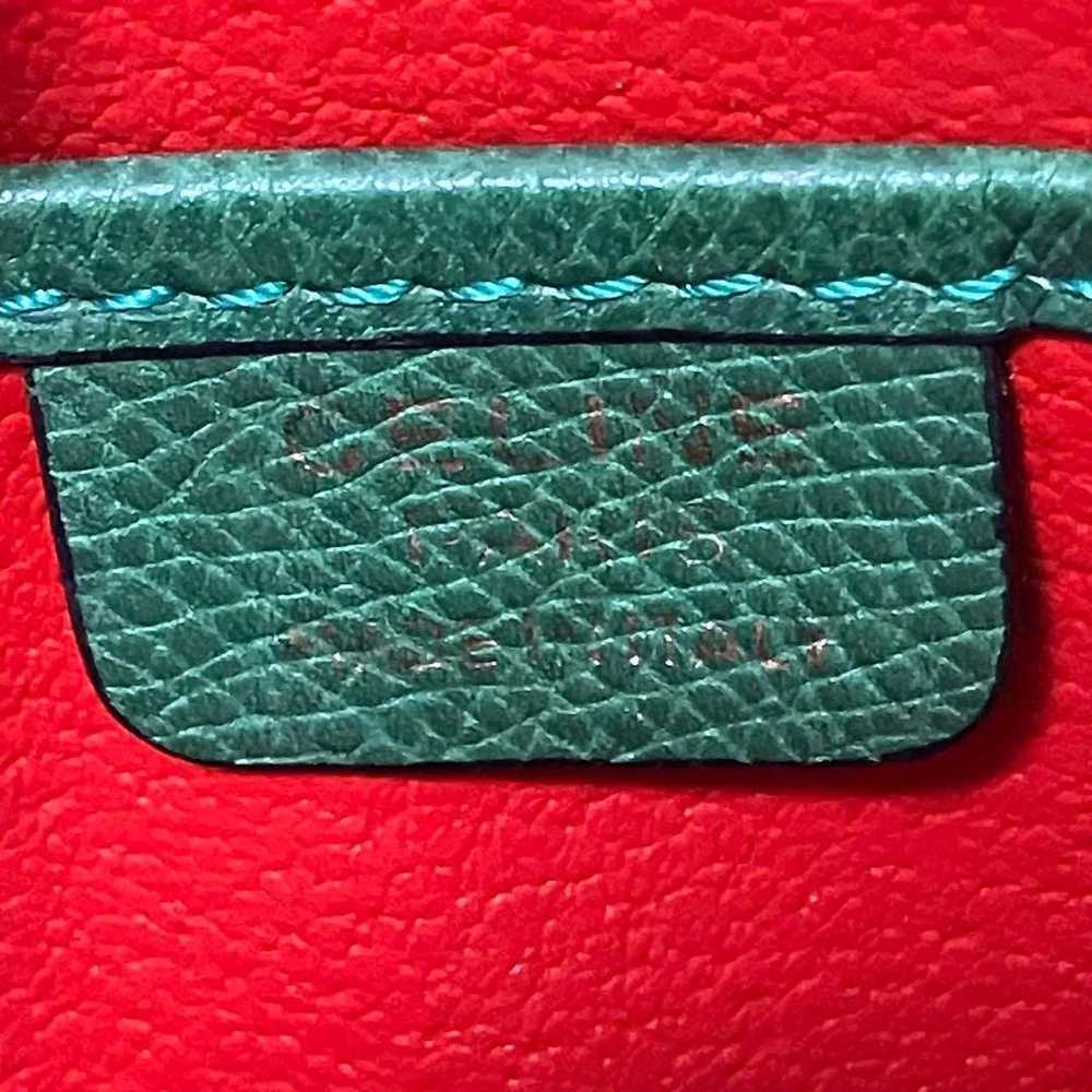 【Rare】Celine 90s Handbag 2 Way Green Leather Shou… - image 9