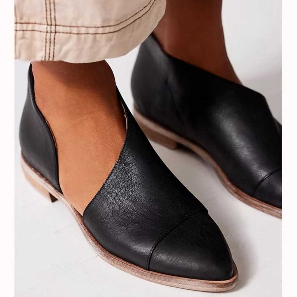 Free People Royele Leather Black Flat shoes size … - image 3