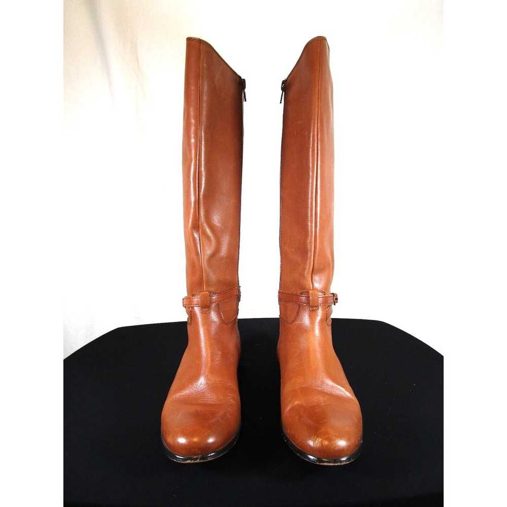 Corso Como Cognac Brown Leather Zip Knee High Rid… - image 2