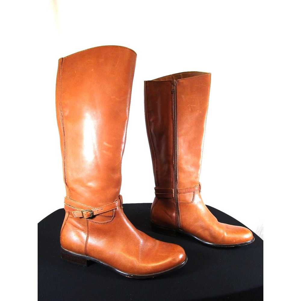 Corso Como Cognac Brown Leather Zip Knee High Rid… - image 4